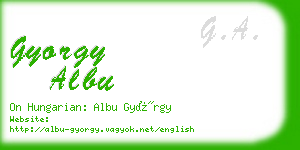 gyorgy albu business card